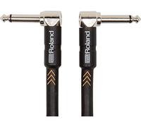 Cable de patch/pedal de la serie Black de Roland - Conectores de 1/4 de pulgada en ángulo recto, 15.cm de longitud - RIC-BPC, negro