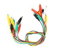 Cable de pinzas de cocodrilo, 10 piezas 5 colores 50 cm Cables de prueba de alambre de doble punta Juego de pinzas de cocodrilo