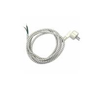 Cable de plancha 2m, 2x0,75mm, con conector Schuko; ideal para conexión segura de electrodomésticos.