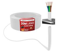 Cable de plástico flexible H05VV-F 5G0,75; 5G1; 5G1,5 o 5G2,5, color blanco, 20 m