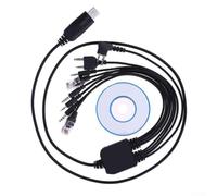 Cable de programación de radio con 8 conectores intercambiables compatibles con Kenwood Quansheng Linktone Teyitong Handhelds Plus Tm271 Gm3688 unidades montadas en vehículo software incluido