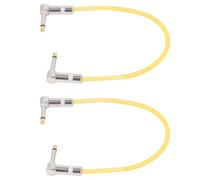 Cable de Puente de Guitarra de 2 Piezas, Enchufe de 1/4 Pulgada, Cables de Parche de Efecto de Cobre de PVC para Pedal y Guitarra Elctrica Instrumento Musical (YELLOW