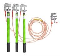 Cable de puesta a tierra de alta tensión de 10 kV con varilla/poste, cable de cobre blando transparente de 25 mm² for subestaciones de salas de distribución de energía.(Green,1.0m)