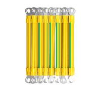 Cable de puesta a tierra fotovoltaico Juego de 10 cables de tierra fotovoltaicos, cables amarillo-verde, cobre(10PCS Aperture 6,250mm,2.5 square)