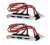 Cable de ranura de soporte PCI de alimentación Molex IDE de 4 pines y SATA a ESATA para PC, 2 unidades