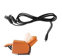 Cable de reclinación eléctrica: Cable de sofá reclinable 1 a 2 - Cable de reclinación Negra con 2 alfileres, Cable de reclino Largo para el hogar, apartamento, Dormitorio, Estudio