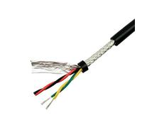Cable de red, Cable Blindado Par Trenzado 1 Metro 2-16 Núcleos 20-26 AWG 0,15-0,75 mm² Gris y Negro(2 Core 24AWG 0.2mm)