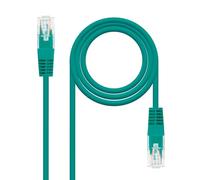 Cable de red Cat.5e UTP AWG24, verde, 3 m; ideal para conexión de dispositivos en redes Ethernet y transmisión de datos.