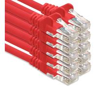 Cable de red CAT-6 cable RJ45 10x 0,5 m - Rojo