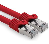Cable de red Cat. 7, cable de conexión Ethernet, cable de red CAT.7, S-FTP, PIMF, LSZH, compatible con CAT5e, CAT5, CAT6, CAT8, 10 Gb Rojo - 1 pieza 1,5 m