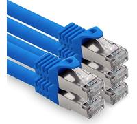 Cable de red Cat. 7, cable de conexión Ethernet, cable de red CAT.7, S-FTP, PIMF, LSZH, compatible con CAT5e, CAT5, CAT6, CAT8, 10 Gb azul - 5 unidades 3 m