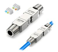 Cable de red CAT 7 RJ45, adaptador de cable LAN sin herramientas, 1 puerto para extensión Ethernet de 10 Gbps STP, compatible con CTA7 Cat7 Cat6A, apantallado, reutilizable, compacto, fiable