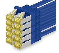 Cable de Red Cat.7 (Sftp Pimf) 10 GB/s RJ45 Cat6a Azul - 10 Unidades 0,5m