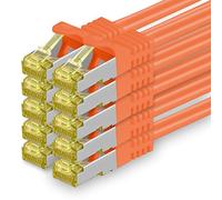 Cable de Red Cat.7 (Sftp Pimf) 10 GB/s RJ45 Cat6a Naranja - 10 Piezas 0,25m
