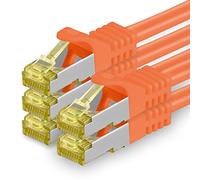 Cable de Red Cat.7 (Sftp Pimf) 10 GB/s RJ45 Cat6a Naranja - 5 Piezas 0,25m