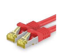 Cable de Red Cat.7 (Sftp Pimf) 10 GB/s RJ45 Cat6a Rojo - 1 Pieza 0,5m