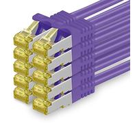 Cable de Red Cat.7 (Sftp Pimf) 10 GB/s RJ45 Cat6a Violeta - 10 Piezas 0,5m