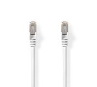 Cable de red Cat 8.1 | S/FTP | RJ45 macho | RJ45 macho | 2,00 metros | Redondo | LSZH | Blanco | Etiqueta