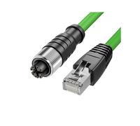 Cable de Red D-Código M12 A RJ45 Doble Apantallado Alta Flexibilidad 8 Pines Cadena de Arrastre de Aviación Industria Ethercat 2M