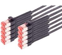 Cable de red de 1,5 m, 10 unidades, Cat.6A, conector flexible de 90 grados en todas las direcciones, conector RJ45, 10 Gbit/s, cable Ethernet altamente flexible para servidor LAN DSL, conmutador