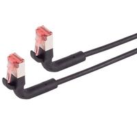 Cable de red de 3,0 m, 1 pieza, cable de conexión Cat.6A, manguito de cable flexible de 90 grados en todas las direcciones - Conector RJ45 - 10 Gbit/s - Cable Ethernet altamente flexible para LAN DSL