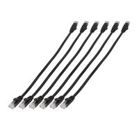 Cable de red de Internet plano de 6 piezas de 30 cm, s?lido, Cat6, de alta velocidad, con conectores RJ45 sin enganches.