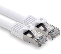Cable de red Ethernet CAT.7 para ordenador, 0,5 m, color blanco, cable de conexión S-FTP LSZH PIMF 10 GB s RJ45 macho Cat6a