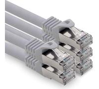Cable de red Ethernet CAT.7 para ordenador, 1 m, color gris, 5 unidades, cable de conexión S-FTP LSZH PIMF, 10 GB S, RJ45, conector Cat6a