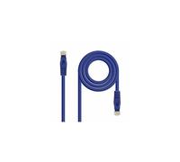 Cable de red Ethernet RJ45 Cat.6A - Nano Cable - 0.5 m - Azul - Sin halógenos - AWG24 - 100% cobre - Macho a macho