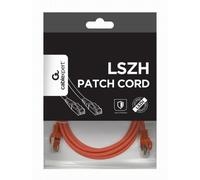 Cable de red Gembird PP6A-LSZHCU-R-2M Cat6a S/FTP 2m blindaje foil oro rojo LSZH