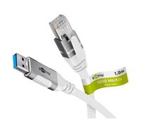 Cable de red Goobay 74163 10 m Cat6 USB-A a RJ-45 F/UTP Blanco