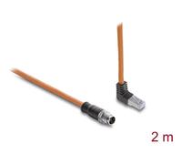 Cable de red industrial Delock Cat.6a S/FTP con RJ45 ángulo 90° y M12 2m
