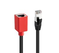 Cable de red LINDY 60189 Cat6a 0,2 m negro y rojo flexible
