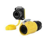 Cable de red LP20 con conector de aviación CAT6, interfaz de datos amarilla, adaptador de cable de red RJ45 resistente al agua(Two hole set)