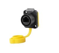 Cable de red LP20 con conector de aviación CAT6, interfaz de datos amarilla, adaptador de cable de red RJ45 resistente al agua(Two hole socket)