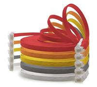Cable de Red Plano Cat6, 1 m, 5 Colores (01), Cable de Conexión Cat 6, 1000 Mbit/s, Gigabit LAN (RJ45), Slim Micro