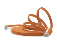 Cable de red plano Cat6, 1 m, color naranja, 1 unidad, cable de red plano Cat6, cable de conexión Cat 6, cable de conexión 1000 Mbit/s, Gigabit LAN (RJ45), plano, Slim Micro