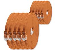Cable de red plano Cat6, ultraplano, Cat 6, 0,25 m, color naranja, 10 unidades, 1000 Mbit/s, Gigabit LAN (RJ45), plano Slim Micro
