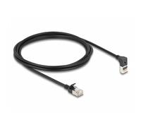 Cable de red RJ45 Cat.6A S/FTP Slim 90° acodado Delock 2 m negro
