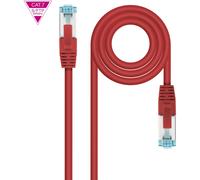 Cable de Red RJ45 Cat7 S-FTP AWG26 Rojo (25cm) - Nanocable