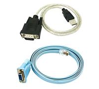 Cable de red RJ45 Rj45 a DB9 y RS232 a USB (2 en 1), adaptador Ethernet CAT5, cable de consola LAN