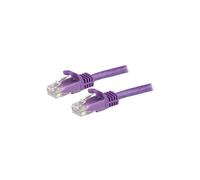Cable de red sin gancho STARTECH Cat6 UTP - 50cm Púrpura - Cable Ethernet RJ45 a prueba de enganches - Cable de conexión