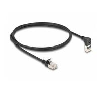 Cable de red Slim RJ45 Cat.6A S/FTP acodado 90° Delock 1 m negro compacto