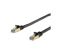 StarTech.com Cable de 10m de Red Ethernet CAT6a Negro con Conectores RJ45 sin Enganches STP con Alambre de Cobre