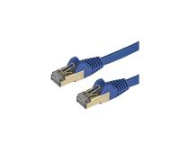 Cable de red STP Cat6a blindado sin gancho - STARTECH - 50 cm Azul - Compatible con PoE