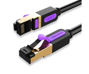 Cable de red Vention ICDBD Cat7 0,5m S/FTP 10Gbps AWG28 Chapado en oro Negro
