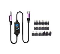 Cable de Refuerzo Ajustable de 6 Velocidades Tipo C de 140 W con Conectores 8/34 para Voltajes de 5 V/9 V/12 V/15 V/20 V/28 V A