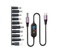 Cable de Refuerzo Ajustable Tipo C de 6 Velocidades, Cable de Refuerzo de Potencia de 140 W con 10 Conectores para Voltajes de 5 V/9 V/12 V/15 V/20