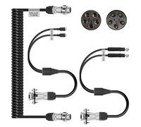 Cable de remolque de bobina de vehículo de servicio pesado con 2 canales 4 pines AV conector kit de desconexión para camión, caravana, motor, hogar, sistema de monitoreo de cámara de seguridad