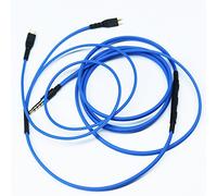 Cable de repuesto compatible con Sennheiser hd25, auriculares Amperior, volumen remoto y micrófono, compatible con Apple iPhone, iPod, iPad, iOS, solo color azul